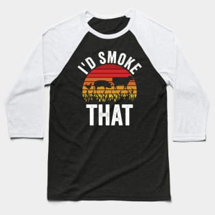 Funny Grilling Dad BBQ Season Id Smoke That Baseball T-Shirt